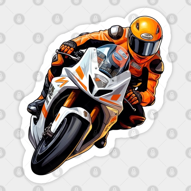 Superbike Motorcycle Racer Sticker by AI Art Originals